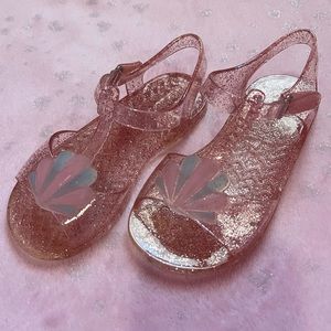 Kid Jelly Glitter Sandals Coral Shell (Size 8)